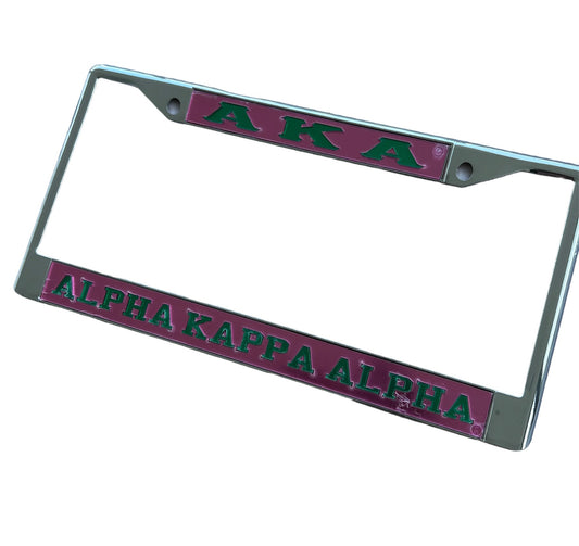Alpha Kappa Alpha - License Plate Chrome (Multiple Colors)