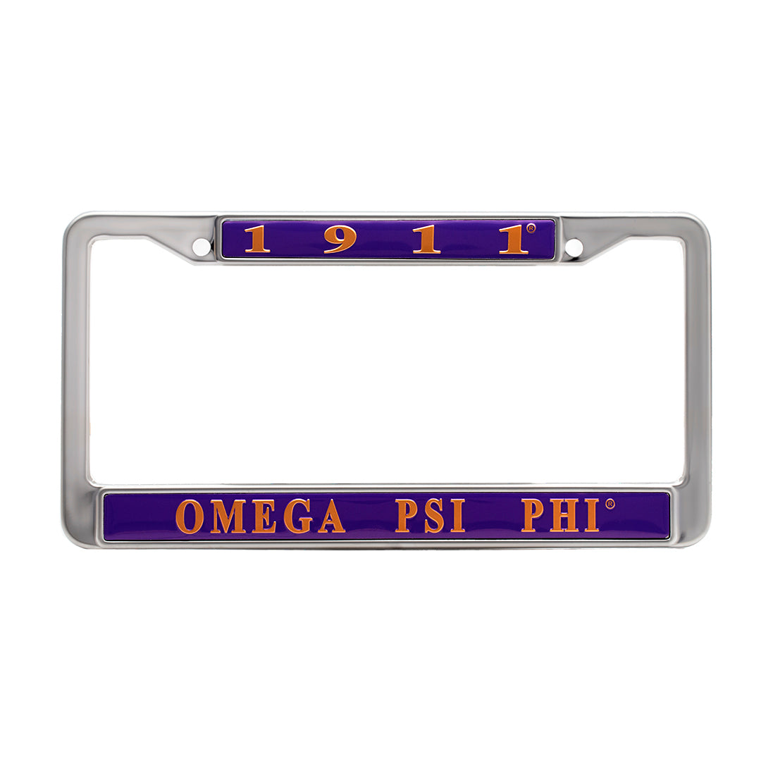 Omega Psi Phi Car License Frame (Classic Style)