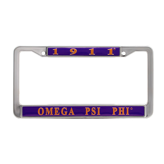 Omega Psi Phi Car License Frame (Classic Style)
